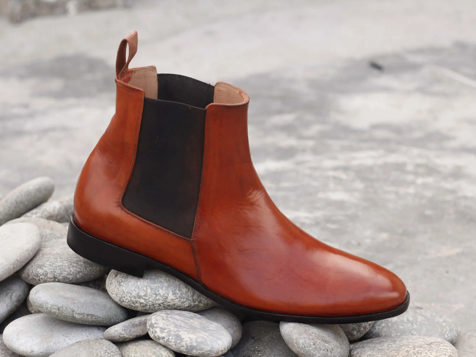 Awesome Handmade Men's Tan Leather Chelsea Boots, Men Fashion Ankle Boots, Men Designer Boots