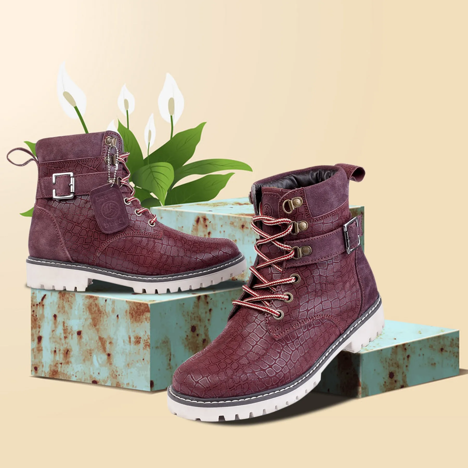 Bacca Bucci WOMEN Genuine-Leather High-Ankle Chukka Boots | Model Name: MASHA