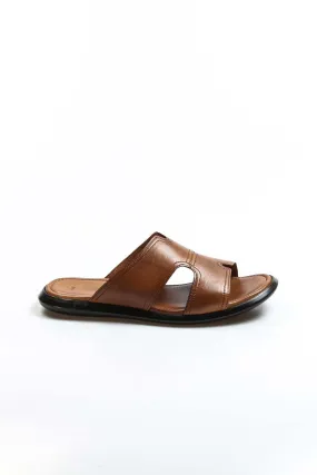 Brown Open Toe Leather Sandals-Wessi