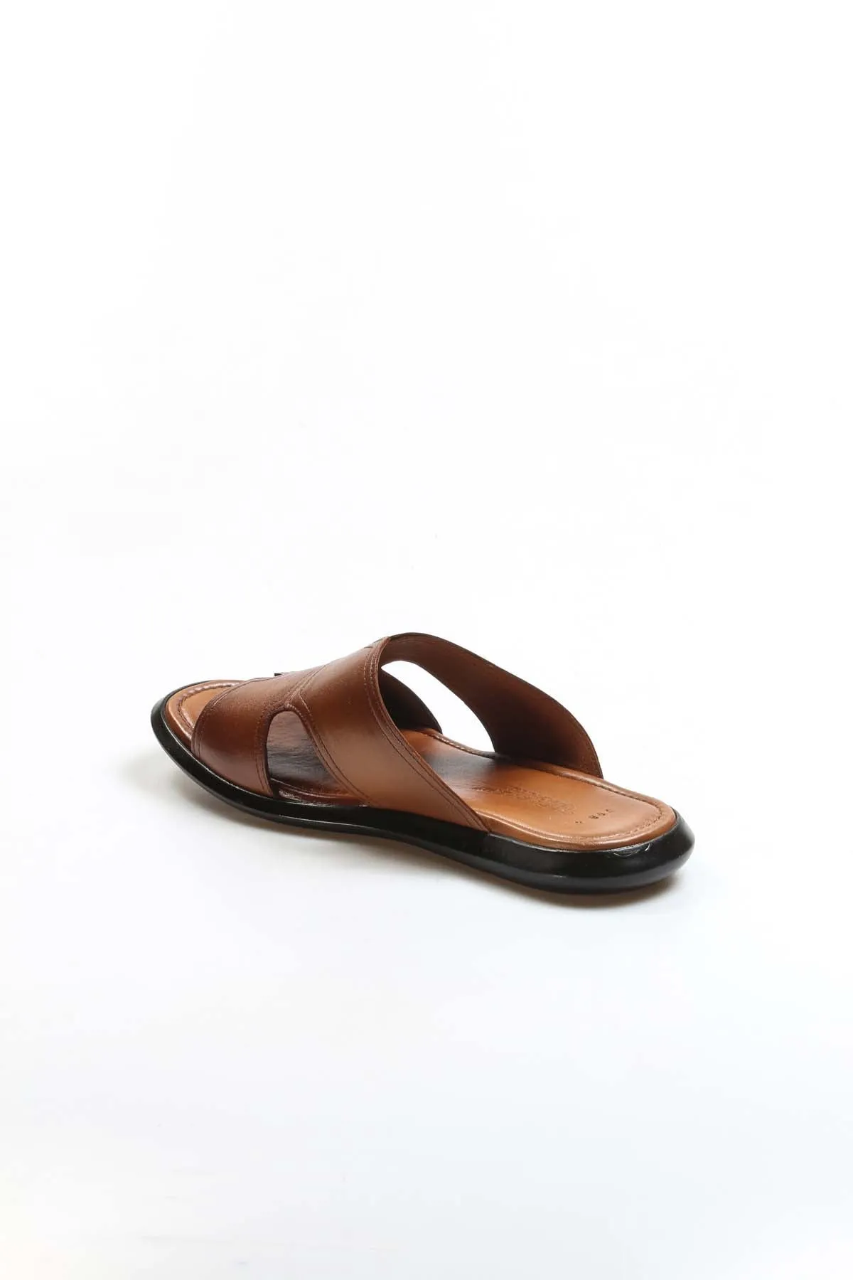 Brown Open Toe Leather Sandals-Wessi