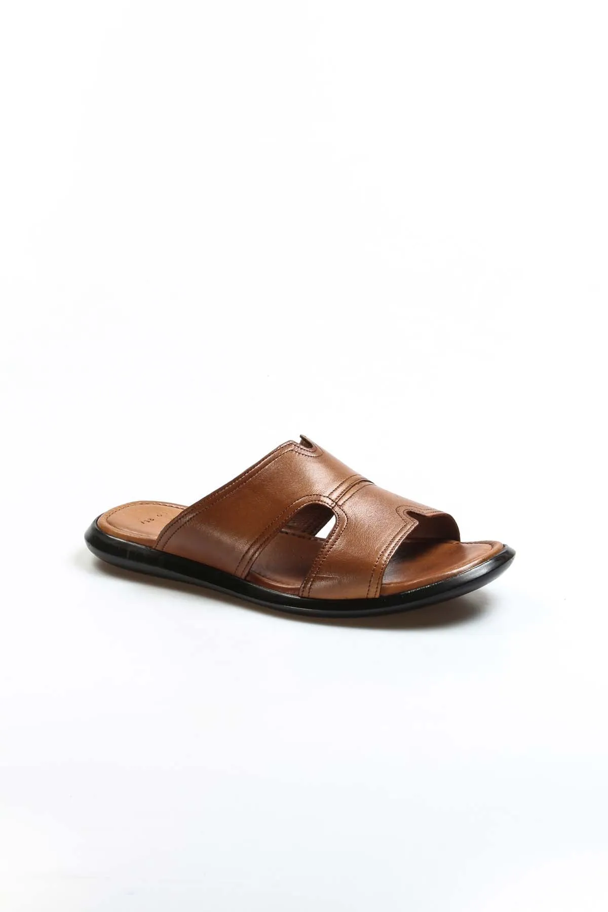 Brown Open Toe Leather Sandals-Wessi