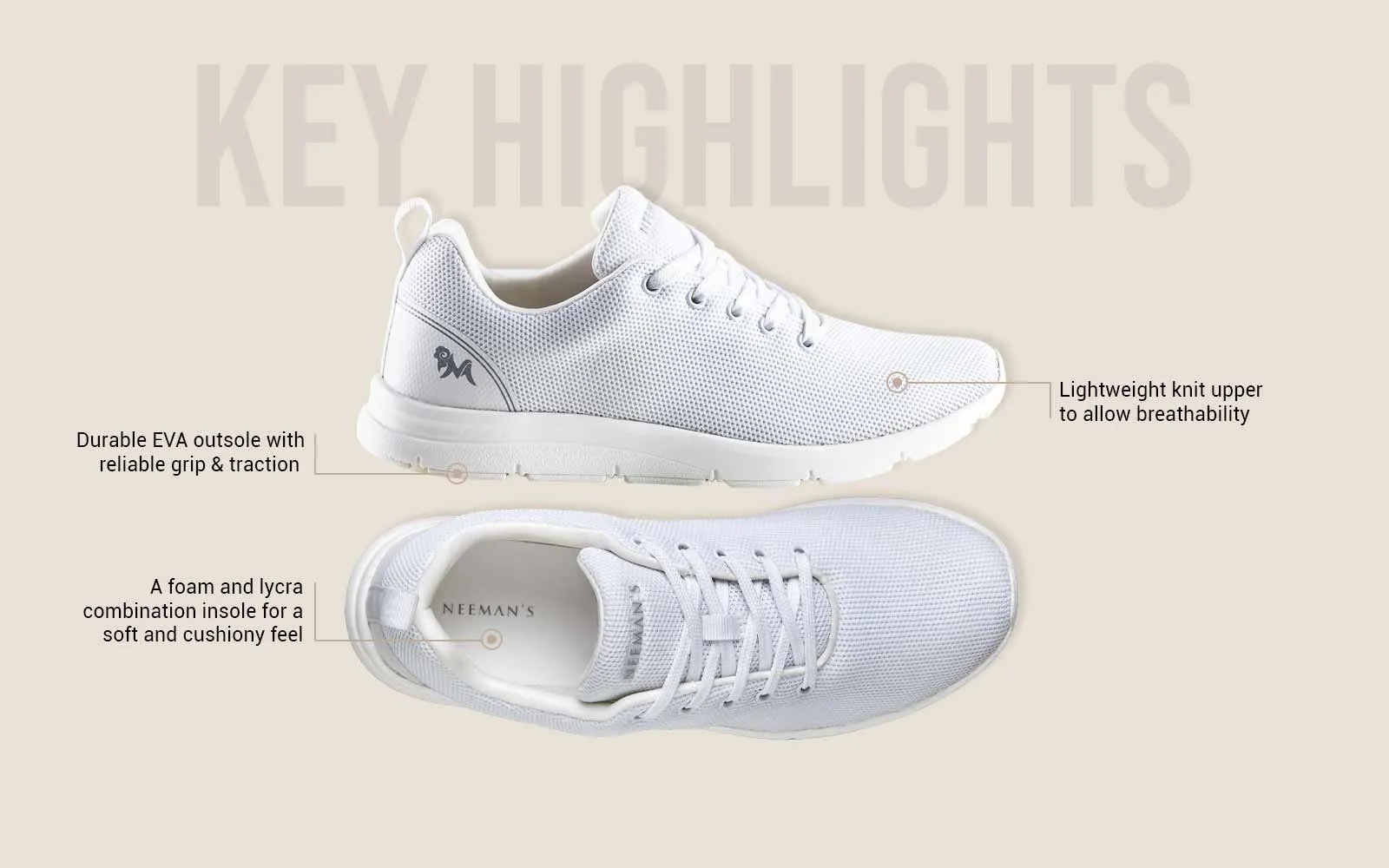 Comfort Stroll Sneakers : White