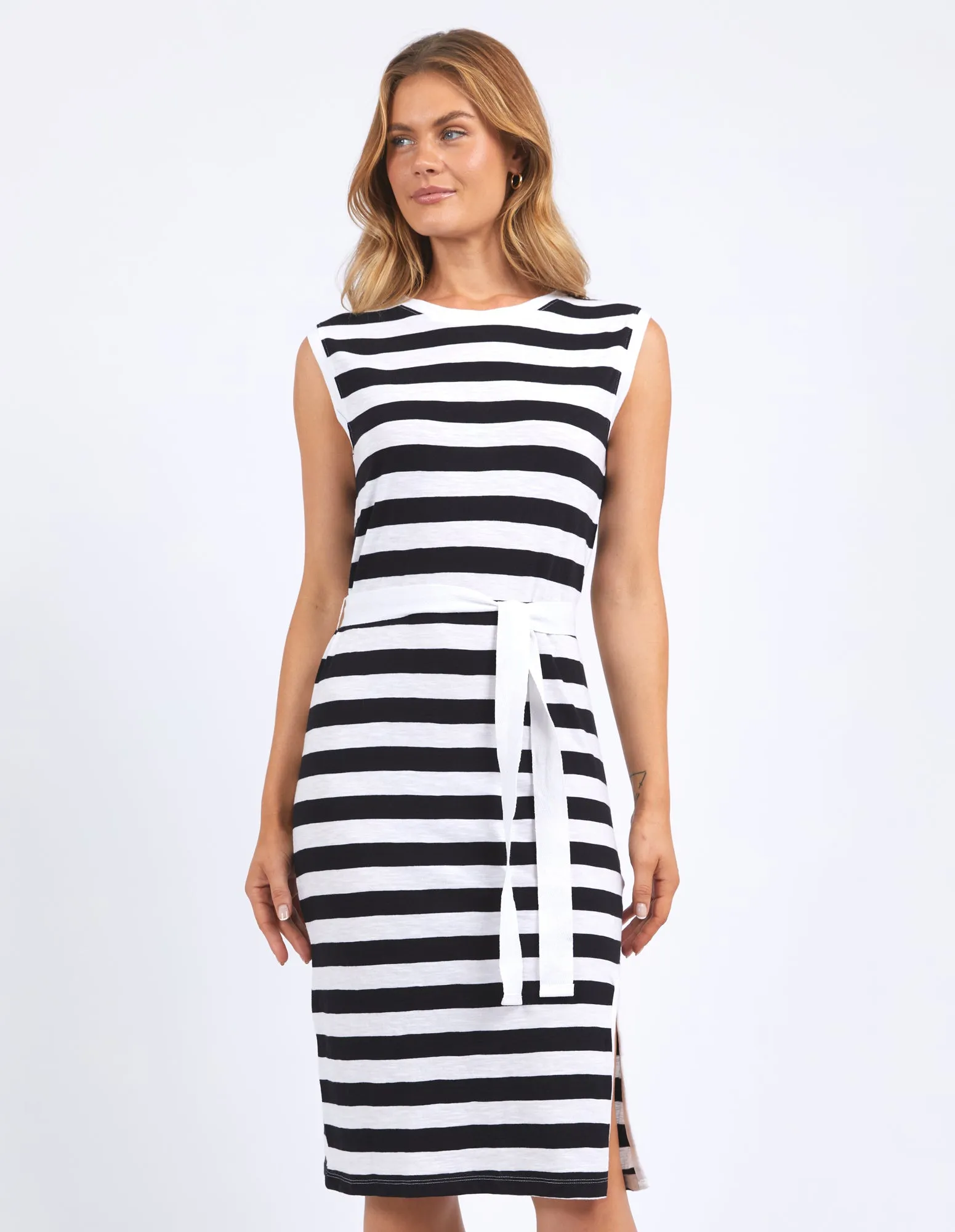 Foxwood Bondi Dress Stripe Black & White Stripe