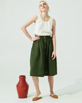 MARSEILLE linen front snap skirt (SS24)