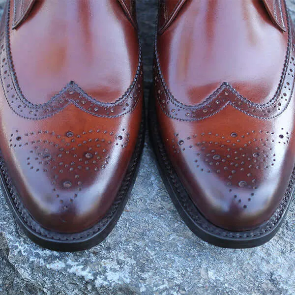 Men's Handmade Elegant Leather Boots, Burgundy brogue Boot, Dress Leather Boots