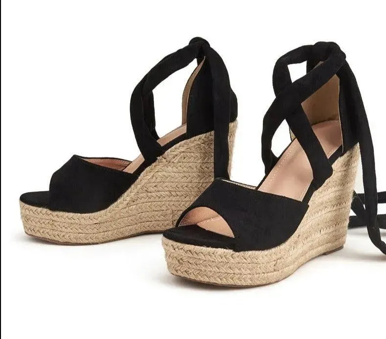 Open Toe Strap Wedge Sandal Shoes