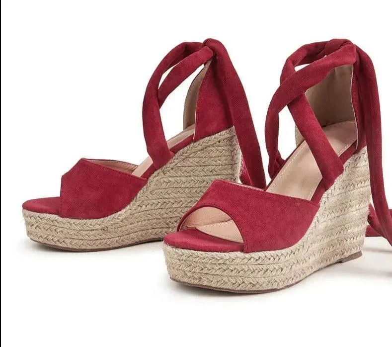 Open Toe Strap Wedge Sandal Shoes