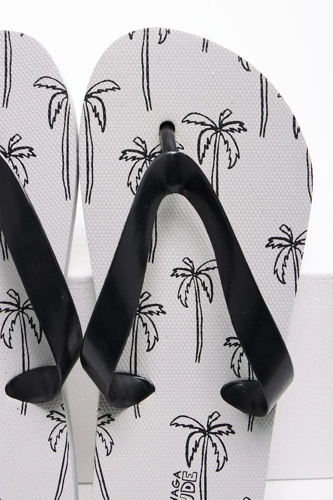 Palm Tree Flip Flop Grey