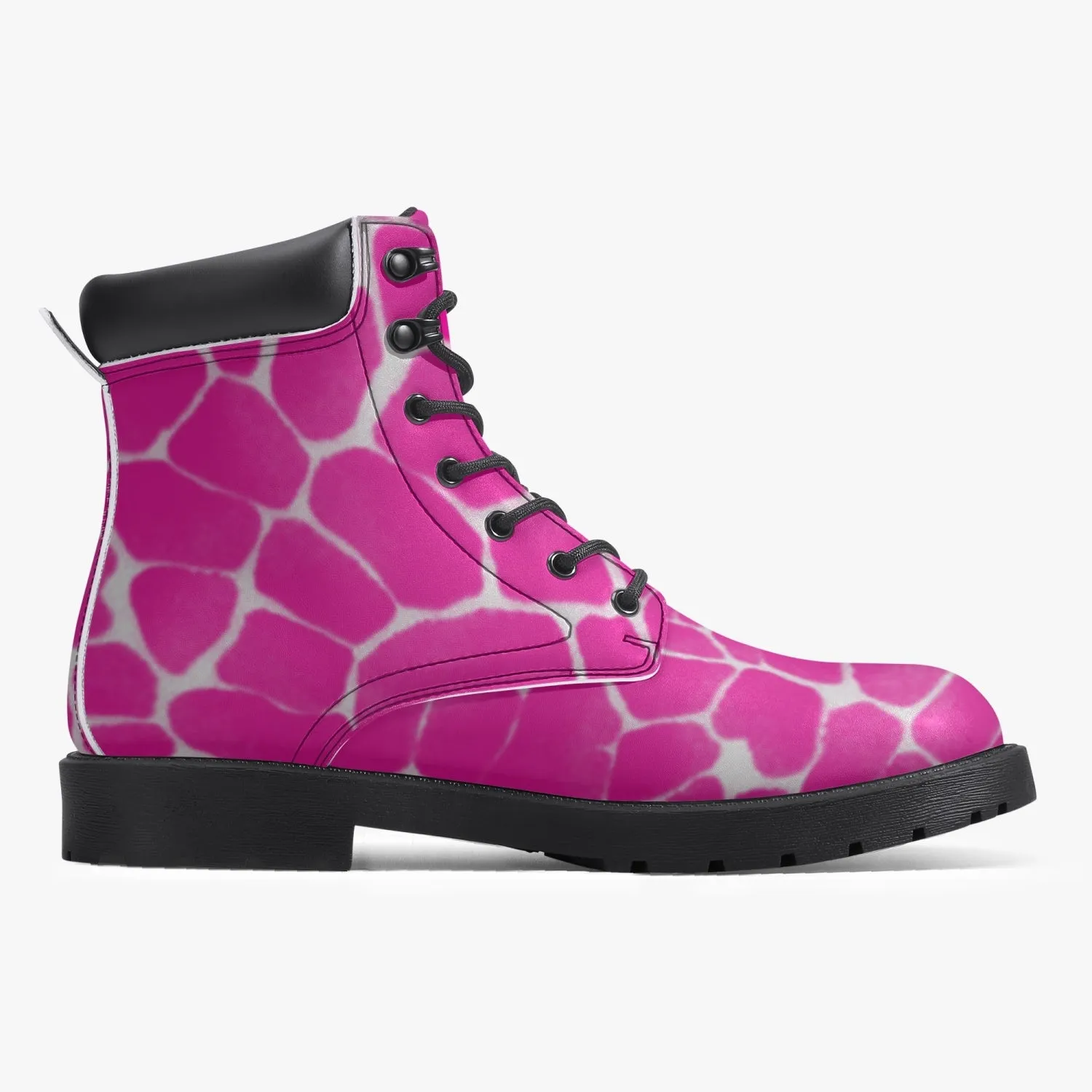 Sixty Eight 93 Logo White Boa Fuchsia Crème Leather Boots