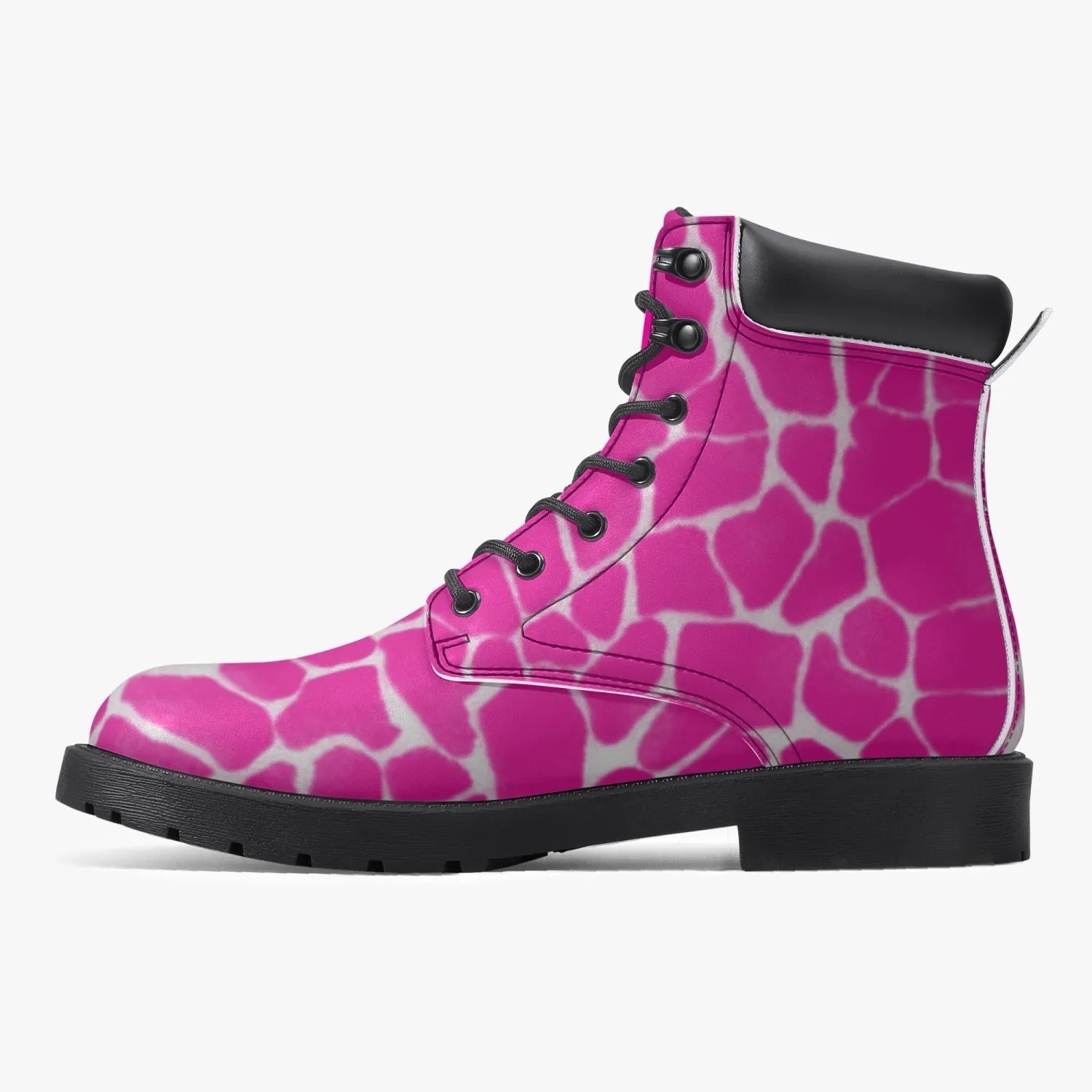 Sixty Eight 93 Logo White Boa Fuchsia Crème Leather Boots