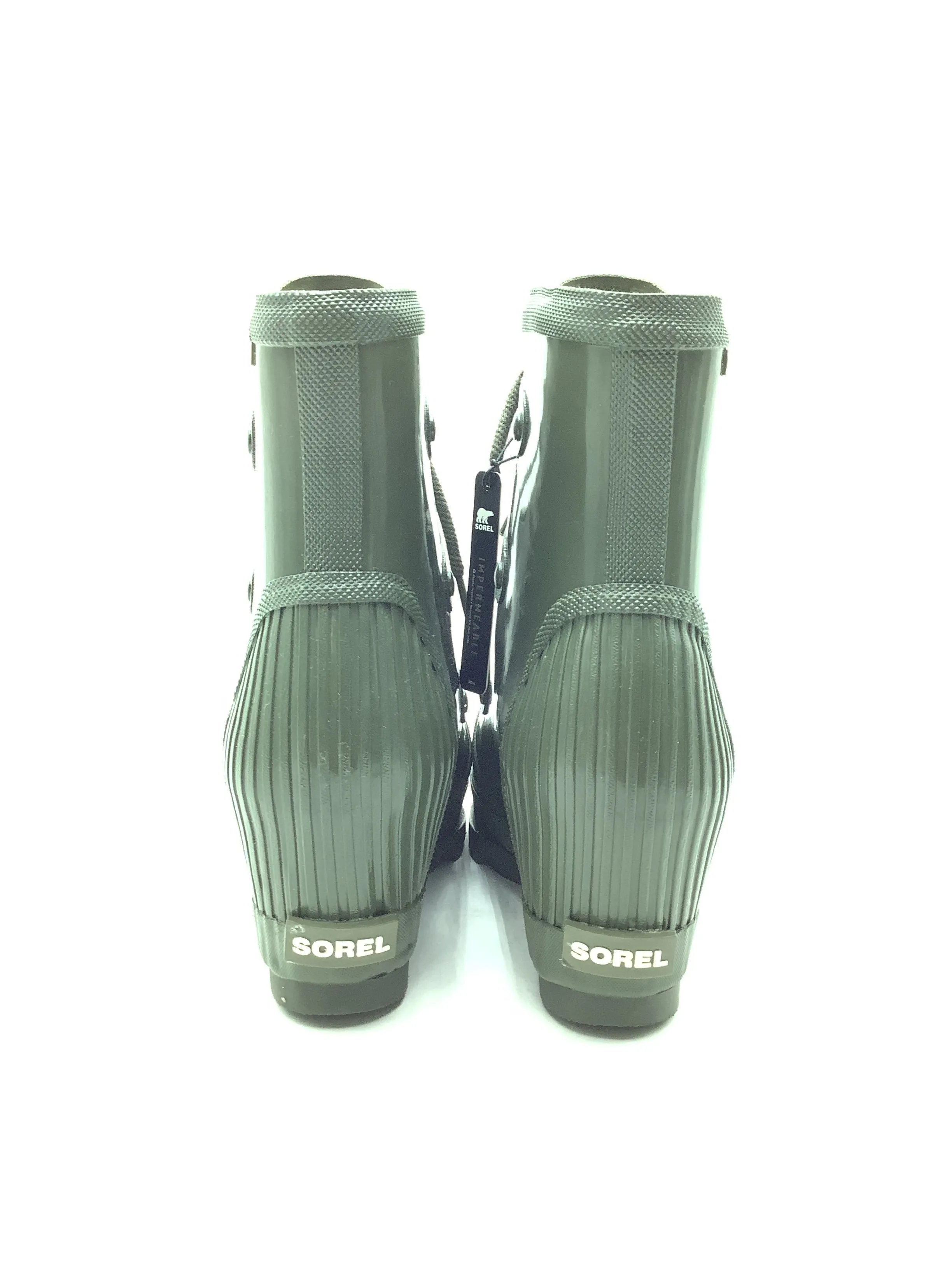 Sorel Women's Joan Wedge Rain Boots Rubber Green Size: 11