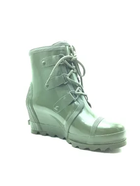 Sorel Women's Joan Wedge Rain Boots Rubber Green Size: 11