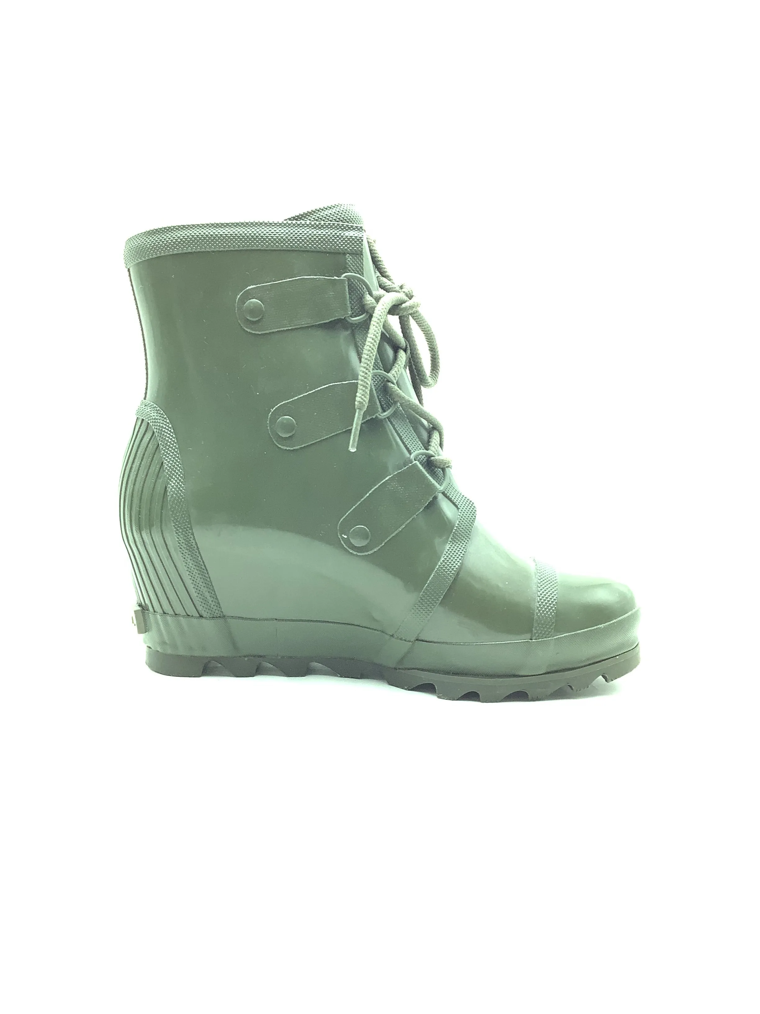 Sorel Women's Joan Wedge Rain Boots Rubber Green Size: 11