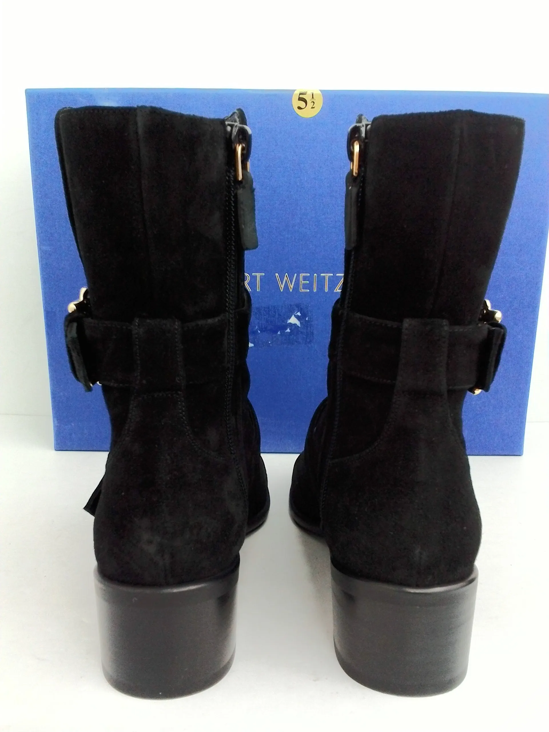 Stuart Weitzman Women's Britain Black Leather Boots Size 5.5