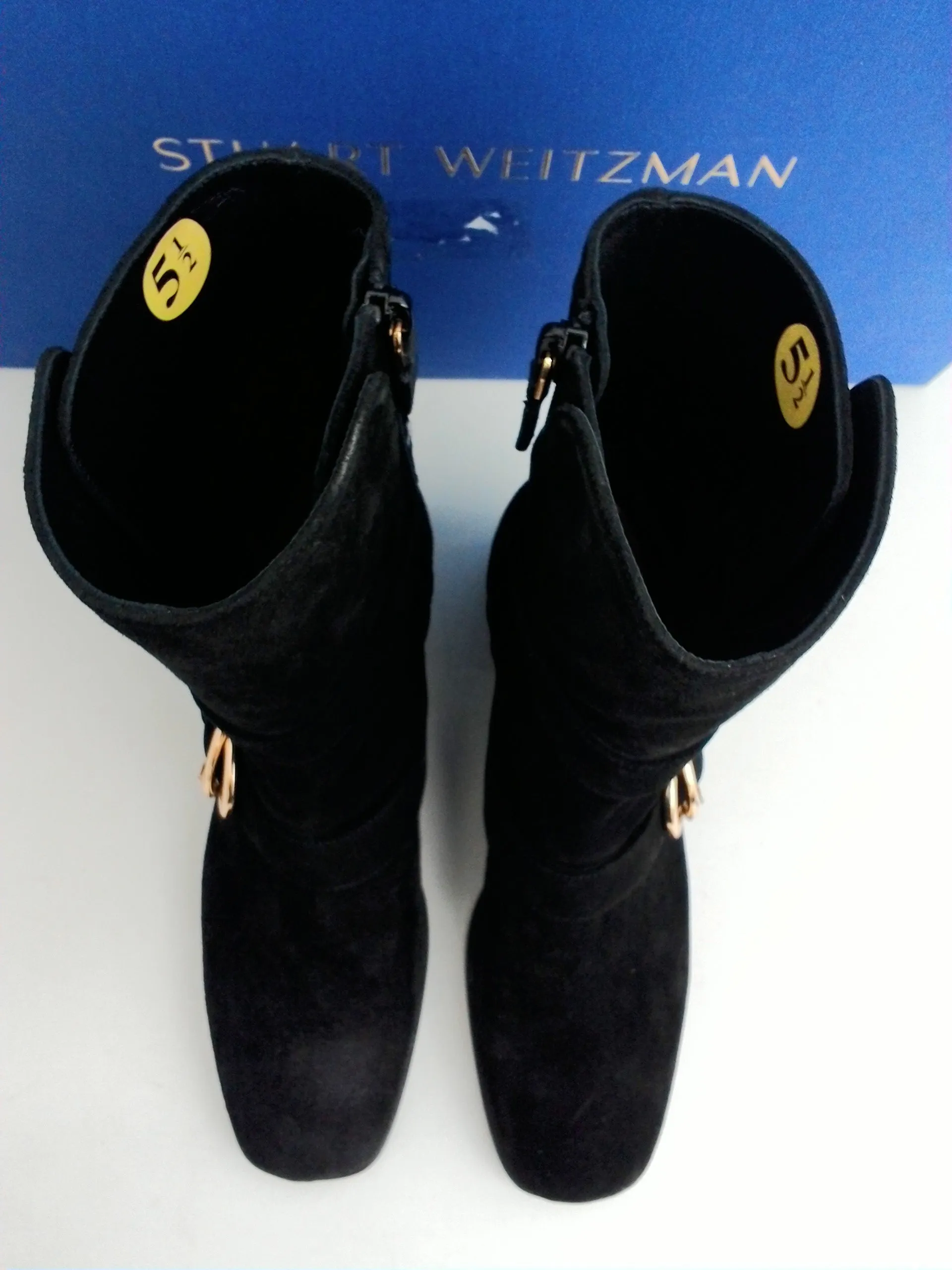 Stuart Weitzman Women's Britain Black Leather Boots Size 5.5