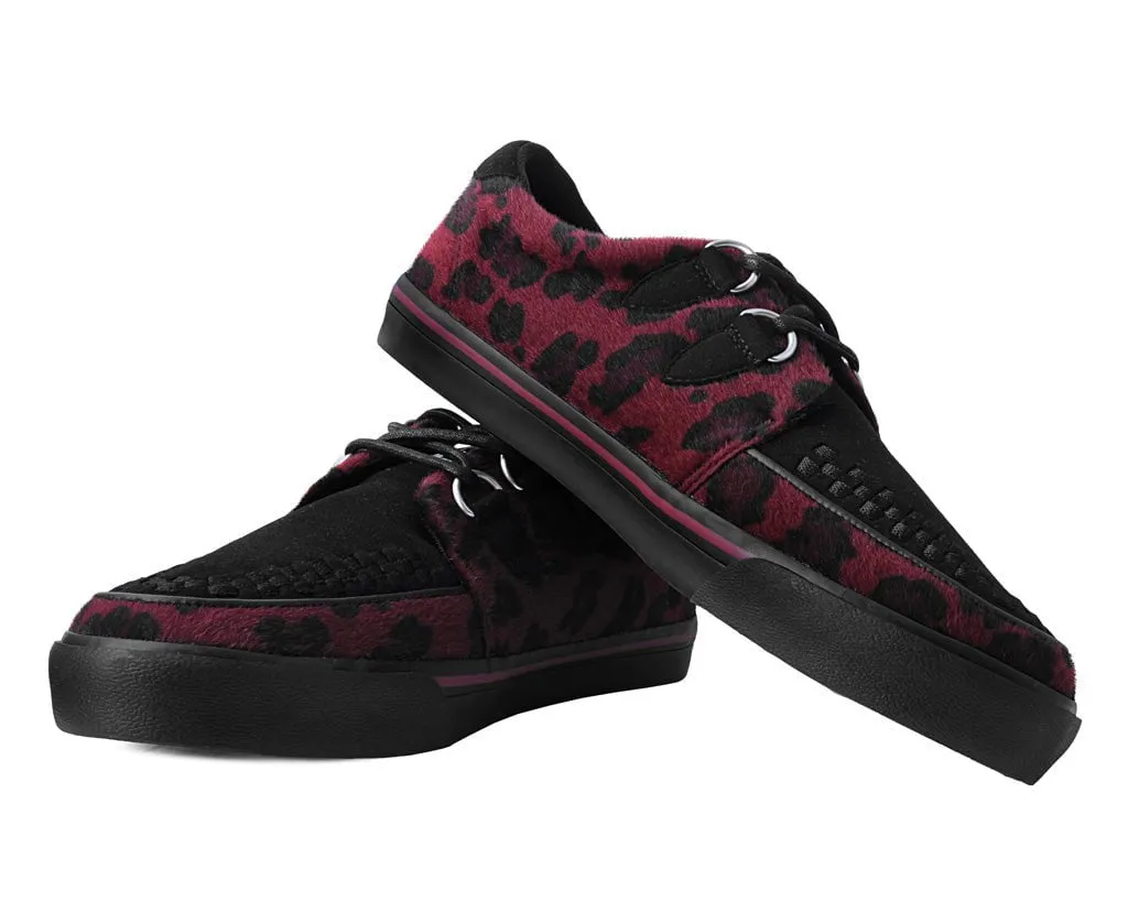 TUK Black & Burgundy Leopard Sneaker Creeper A9947