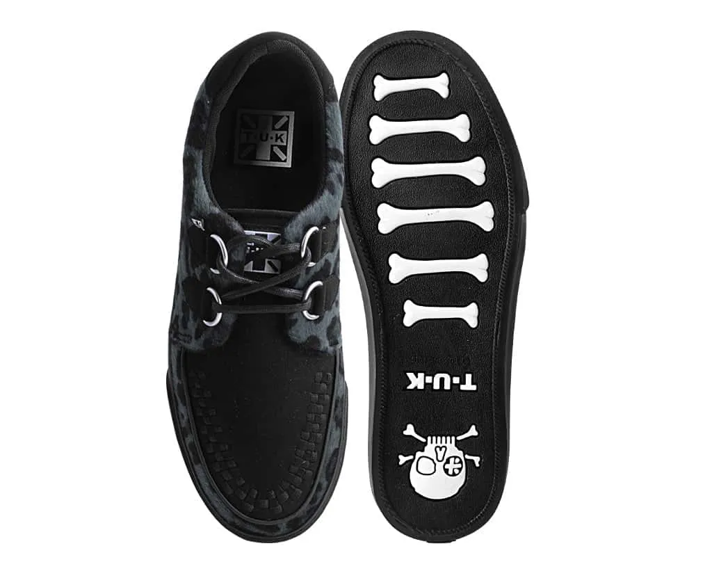 TUK Black & Grey Leopard Sneaker Creeper A9948