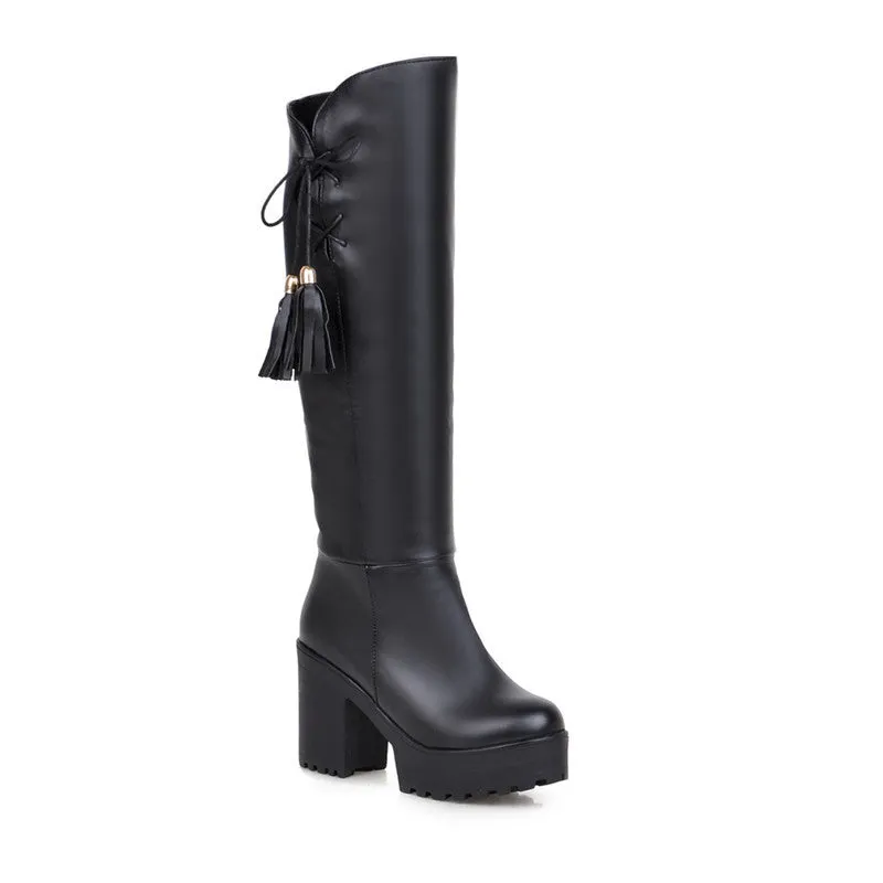 Winter High-Leg Female Thick Heel Platform Boots