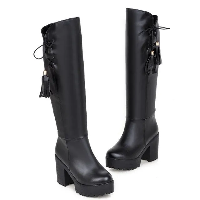 Winter High-Leg Female Thick Heel Platform Boots