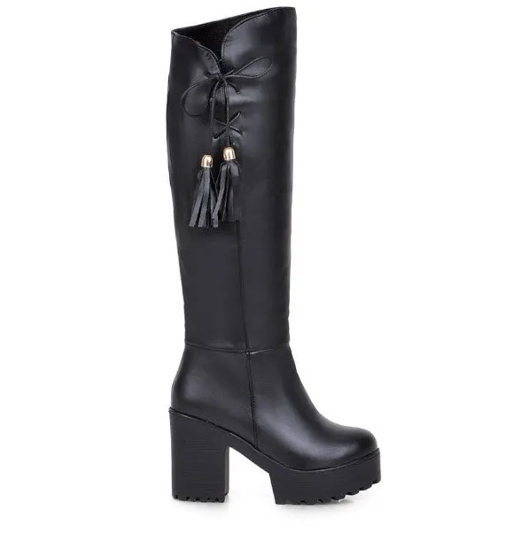 Winter High-Leg Female Thick Heel Platform Boots