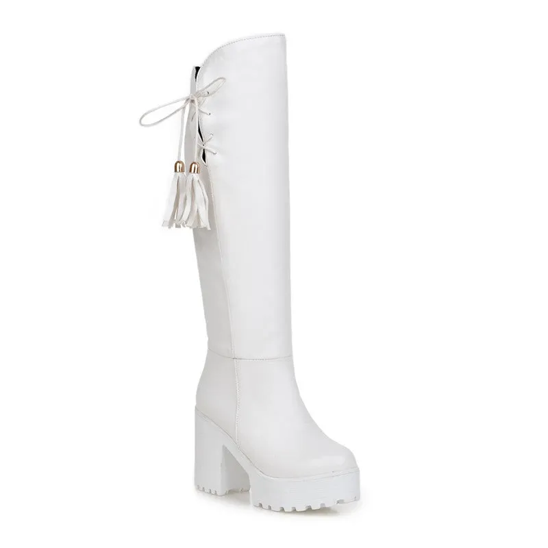 Winter High-Leg Female Thick Heel Platform Boots